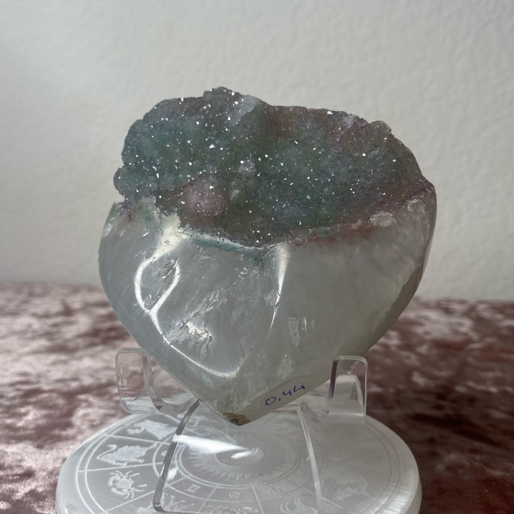 Pink and Green Sugar Amethyst Heart 🌸💚🌸
